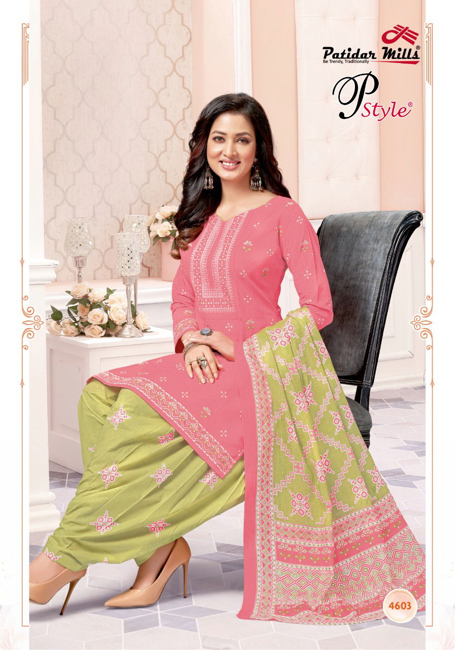 Patidar P Style 46 Cotton Casual Daily Wear Printed Dress Material Collection